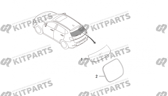 Стекло 5-й двери Haval H2
