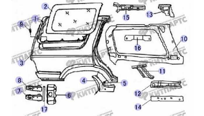 Стекло задка боковое Great Wall Safe (SUV G5)