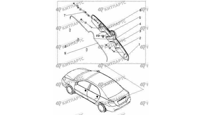 Молдинг крышки багажника BYD F3 (F3R)