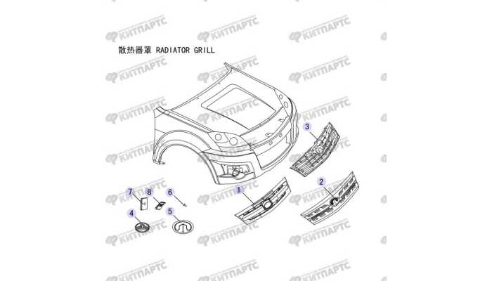 Облицовка радиатора Great Wall Hover