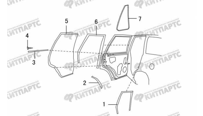 Уплотнитель задней двери Great Wall DW Hower H3