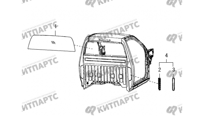 Стекло кабины заднее Great Wall Wingle 5