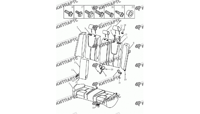 Сиденье заднее Geely Emgrand (EC7)